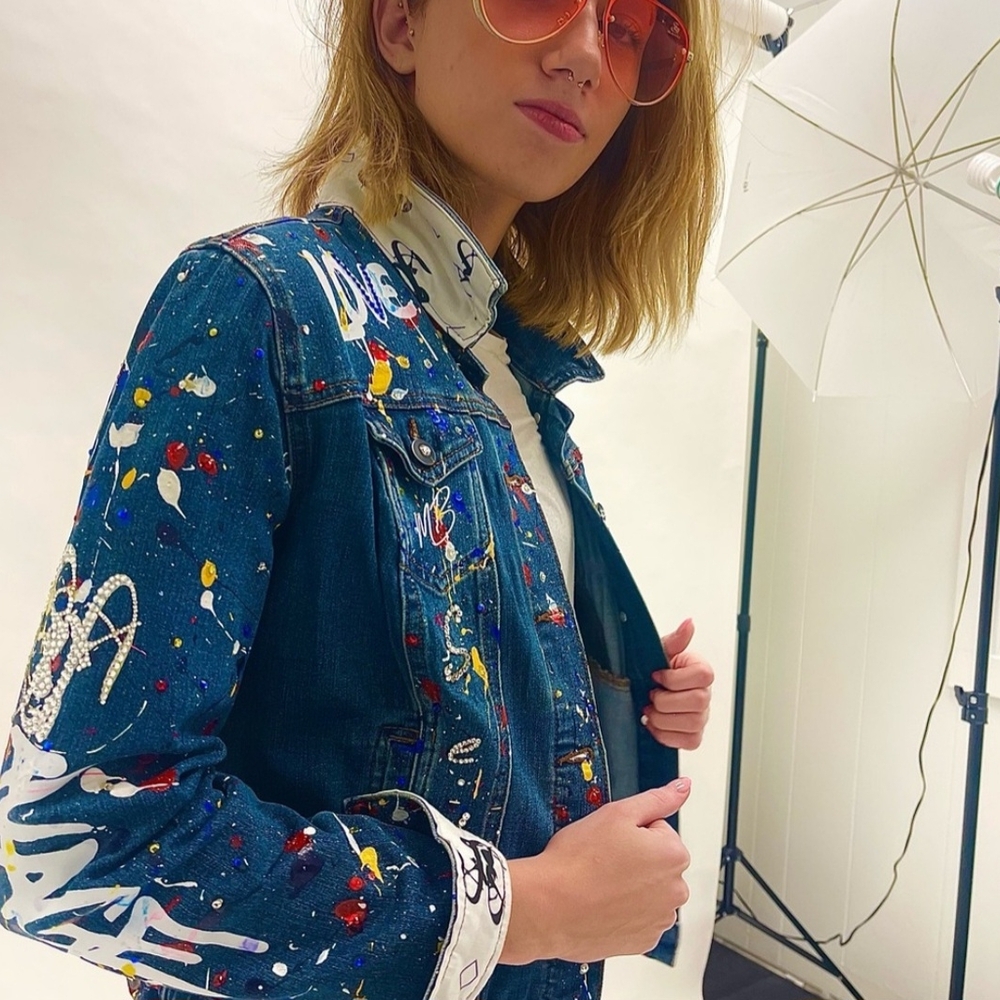 SAGII Colorful Splatter Denim Jacket - Picture 2 of 5